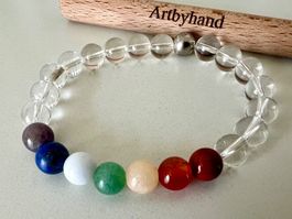 Chakra Bergkristall Armband Jade Amethyst Karneol Silber