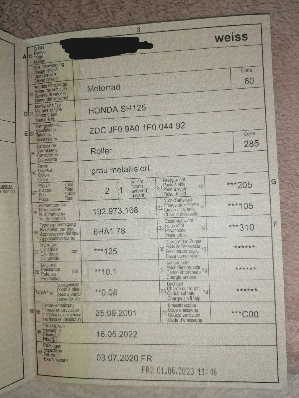 Honda Scooter: Honda SH 125 – Usato da Wettingen venduto da 2fiule5 7