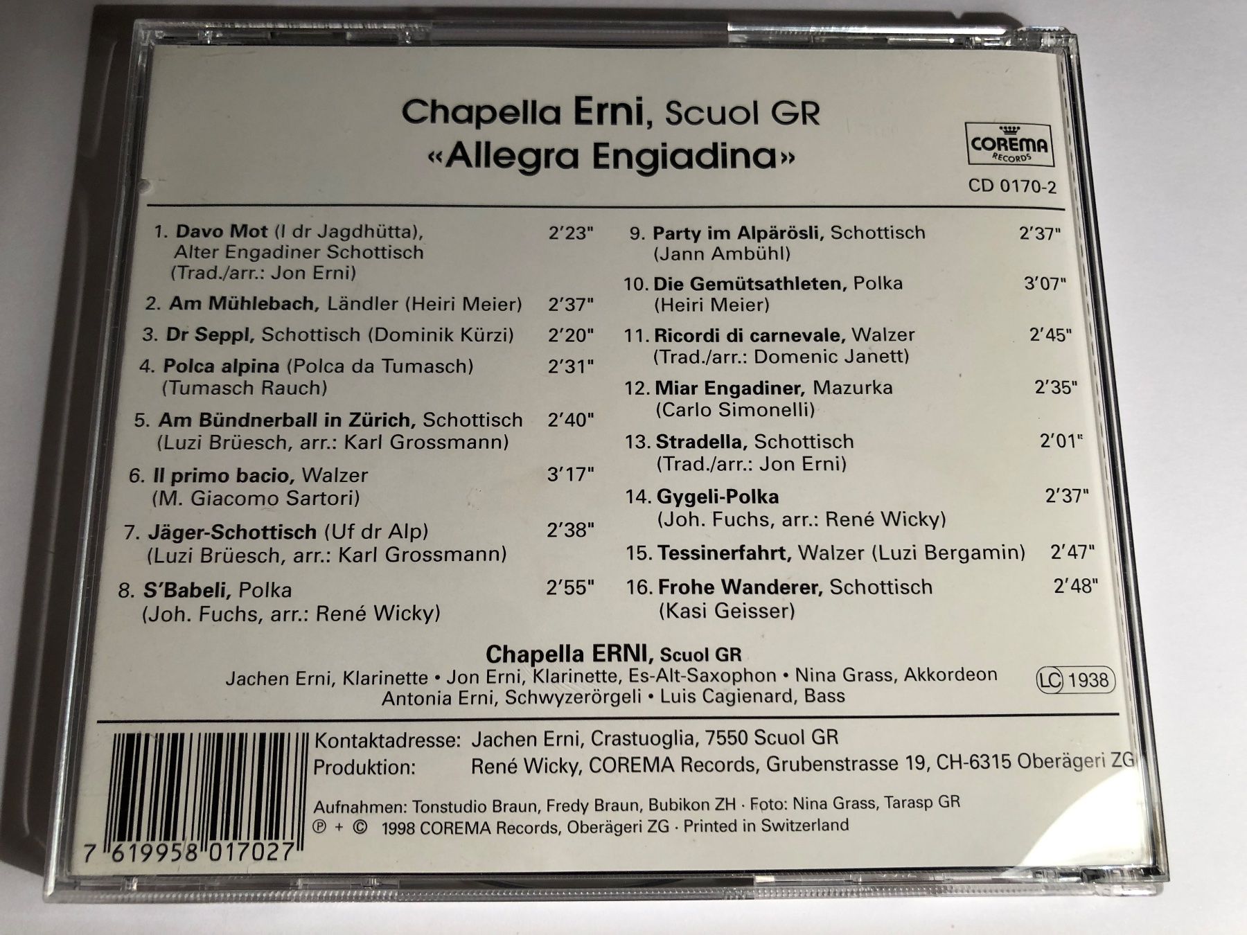 CD: Chapella Erni – Usato da Arth venduto da Vrecam51 1