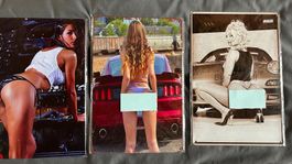 Plaques Métal Pin-Up Vintage - Lot de 3 - Garage 50s!