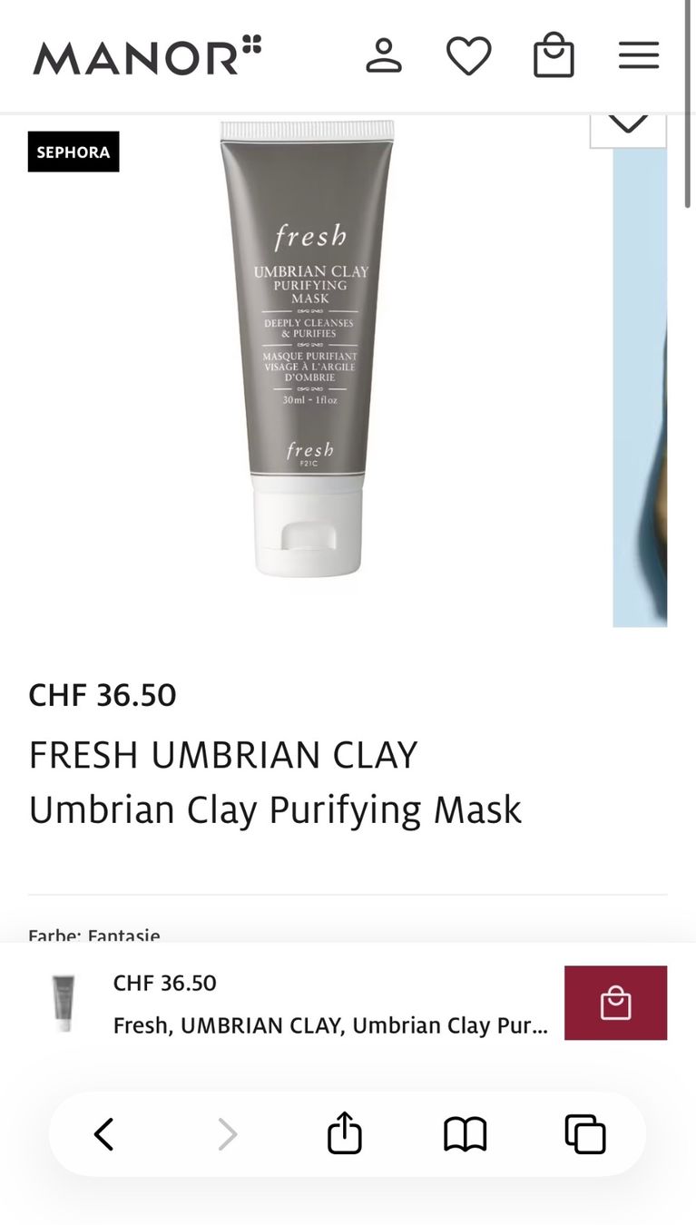 Sephora Gesichtspflege: Fresh Umbrian Clay Purifying Mask,Ladenpreis CHF36.50 – Neu und originalverpackt aus Zürich von deruja 2