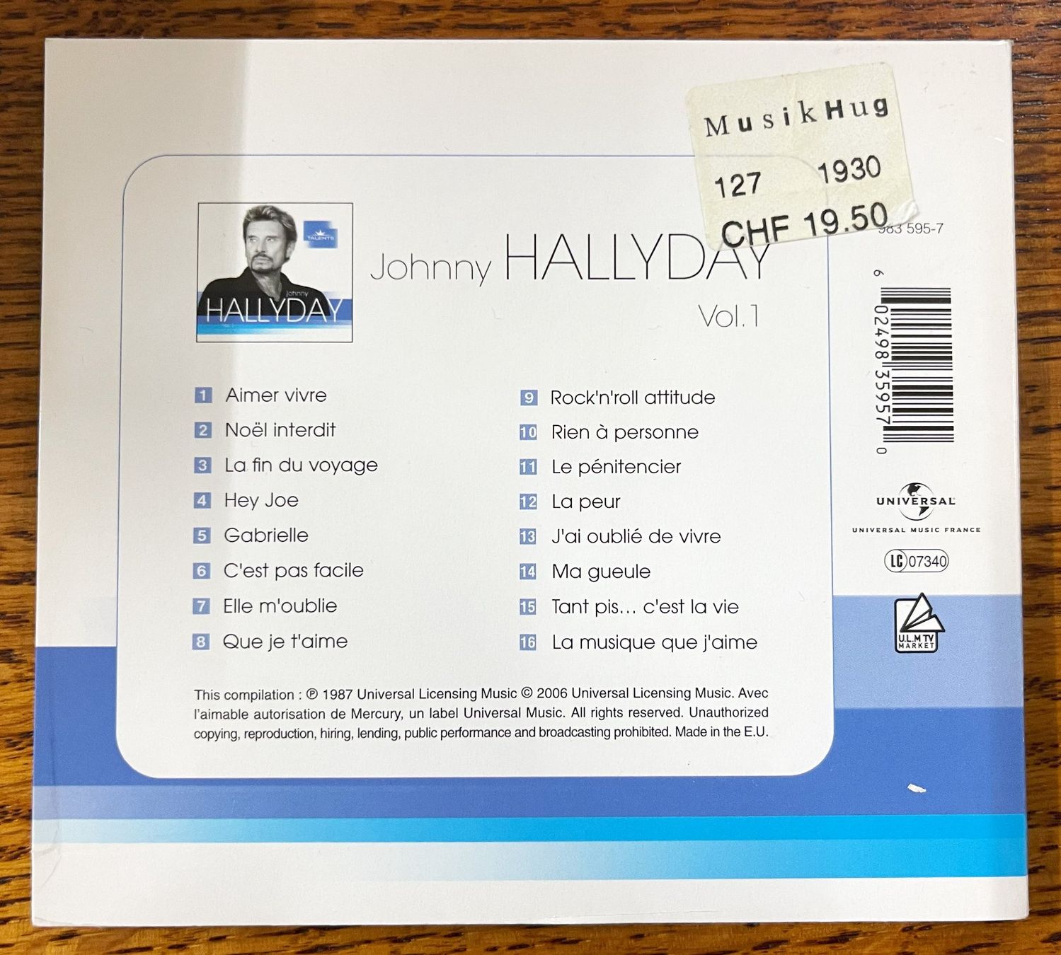 CD: Johnny Hallyday Vol.1 CD – Usato da Oftringen venduto da Vucki 1