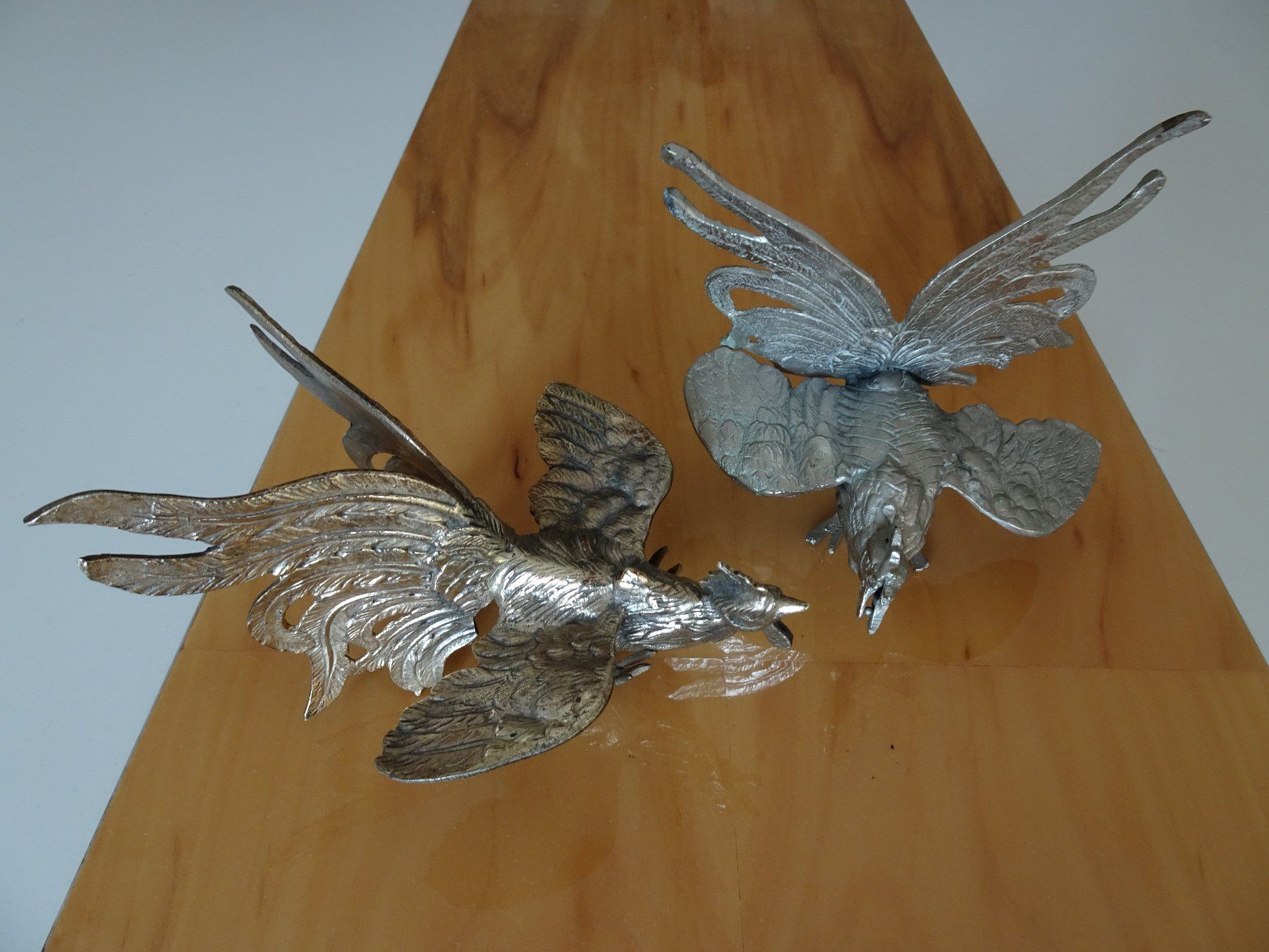Statuette: 1 Paar Kampfhähne, Metall – Usato da Vitznau venduto da Mina60 2