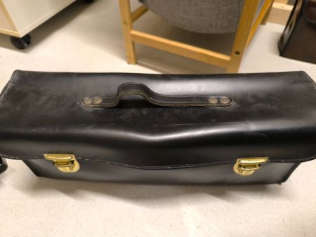 Vintage Koffer/Tasche aus Leder, Schwarz, Top Zustand!