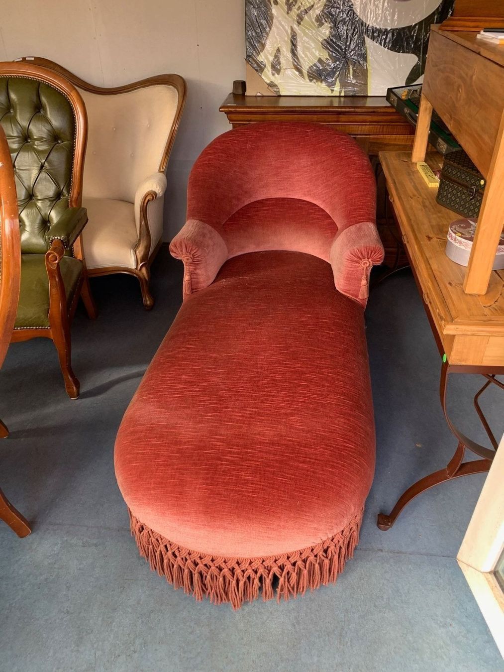 Sedie a sdraio: Chaise Longe original antik Stoffbezogen – Usato da Koblenz venduto da Forellenteich 1