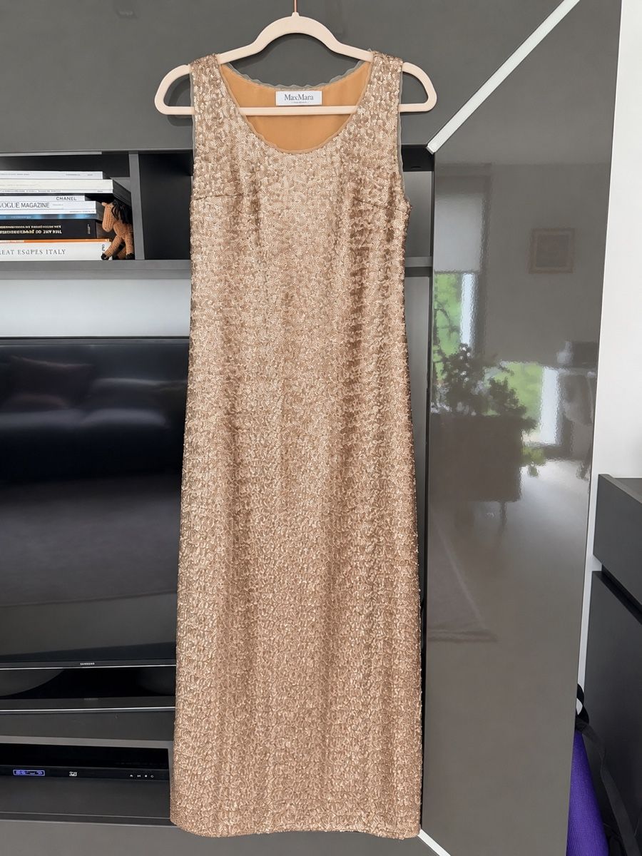Max Mara Vestiti: Abito Max Mara paillettes oro tg M – Usato da Lugano venduto da fer_ckb9 2