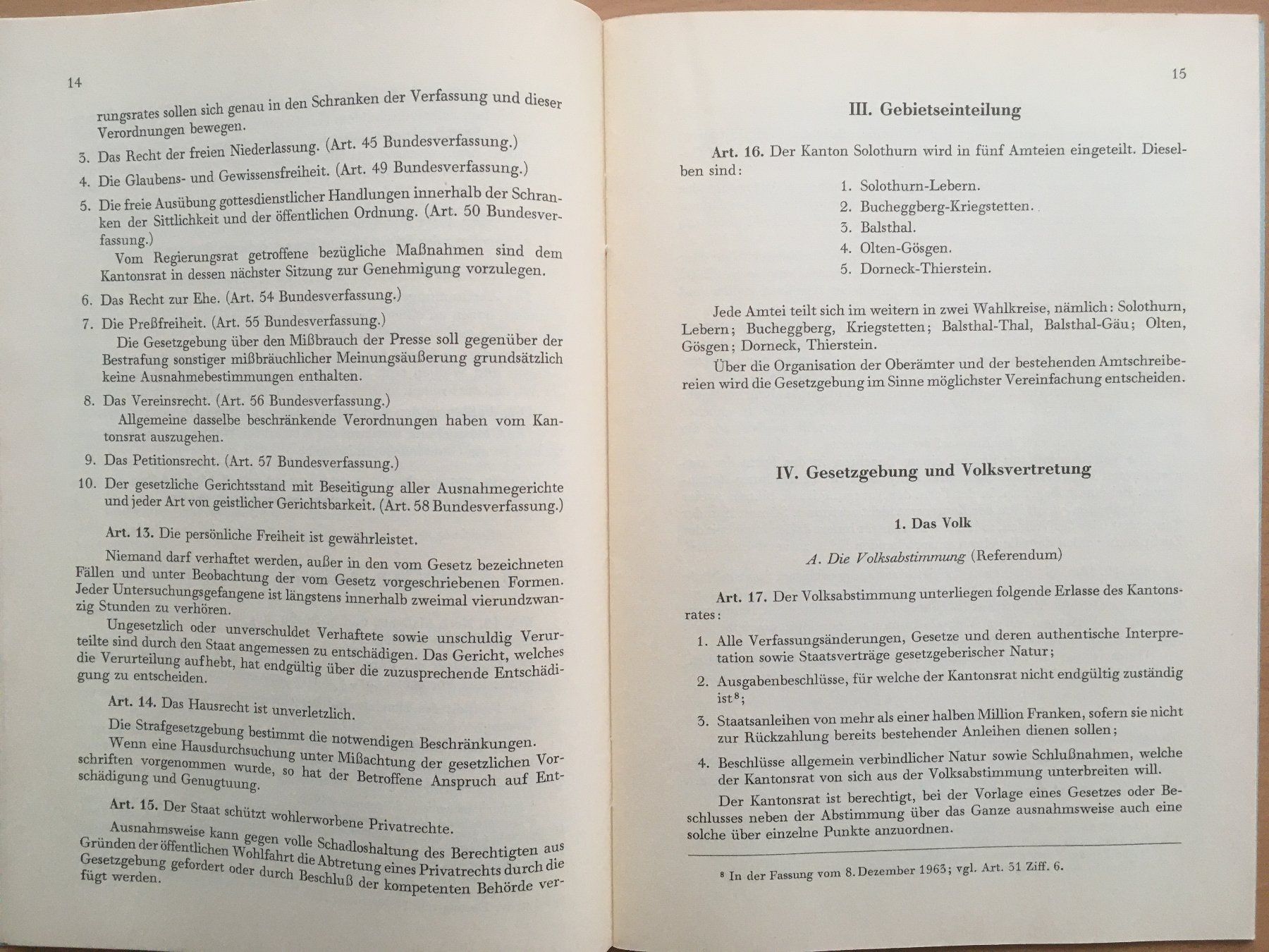 Libri: Verfassung des Kantons Solothurn (1969) – Usato da Grenchen venduto da Kogi7 3