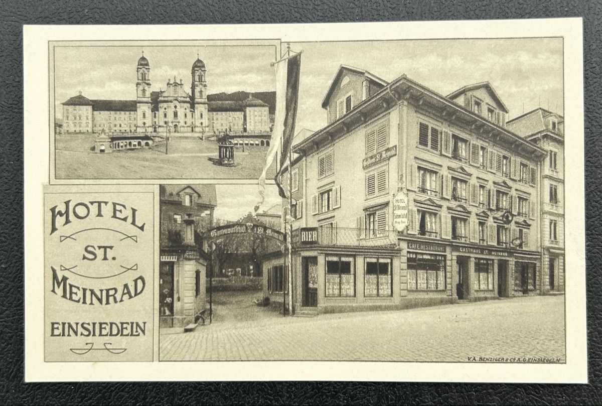 Cartoline postali: Einsiedeln Hotel St.Meinrad – Usato da Horw venduto da Tellbub