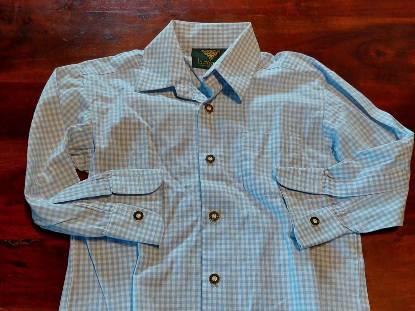 Camicie, T-shirt & Polo: h.Moser Hemd Grösse 98 – Nuovo (secondo la descrizione) da Beckenried venduto da Havacola 1