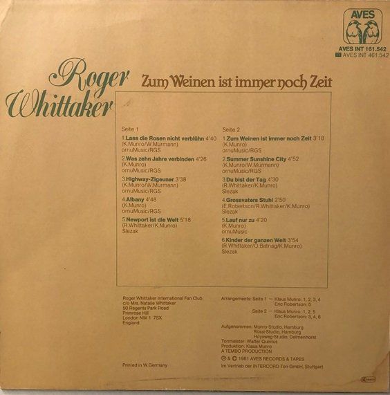 Dischi in vinile: 4x LPs Roger Whittaker – Usato da Grüningen venduto da azulmarron 4