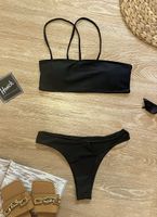 Neu Schwarzer Bikini Grösse S Bandeauträger Sommer Strand