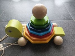 Holzspielzeug Schildkröte, Ziehtier, Stapelturm