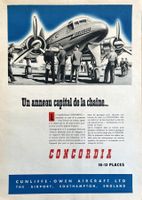 Concordia Flugzeuge - Alte Werbung / Ancienne réclame 1947