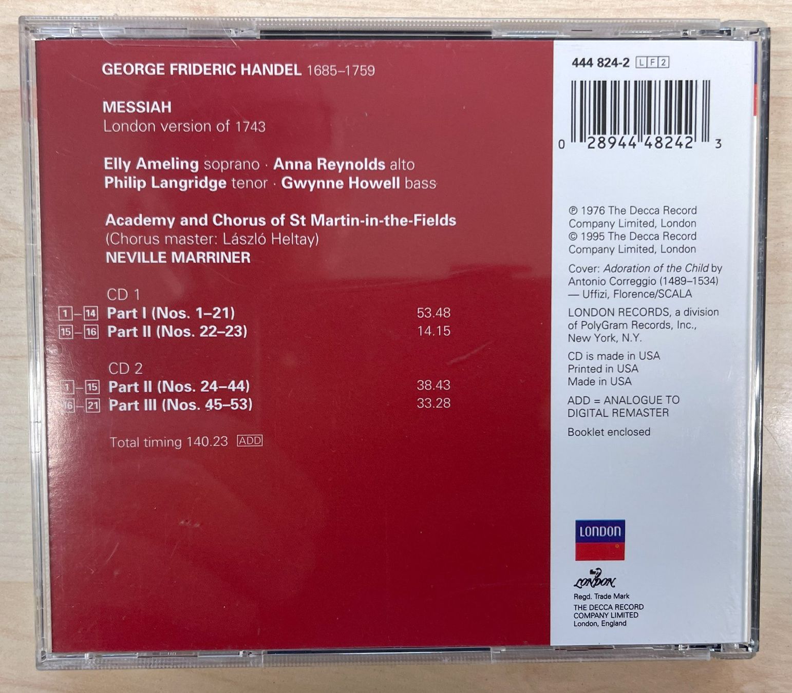 CD: HANDEL: MESSIAH CD – Usato da Oftringen venduto da Vucki 1