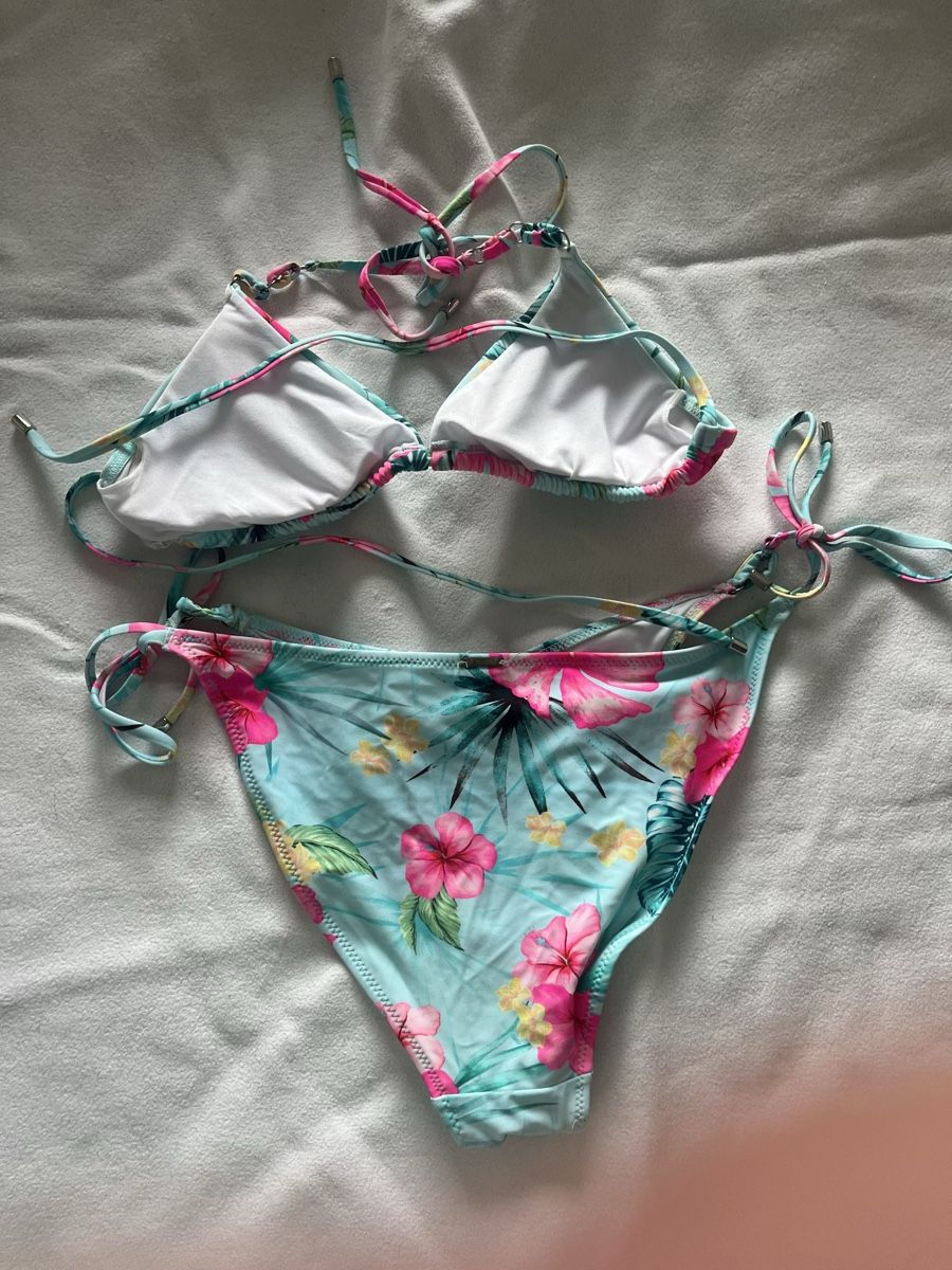 Costumi da bagno & Bikini: Bikini Hibsikus Hellblau/pink – Nuovo (secondo la descrizione) da Giswil venduto da Mauritius9026 1