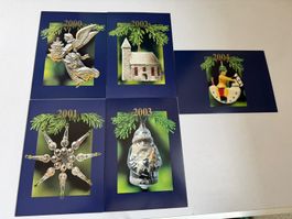5 Weihnachts-FDC Schweiz 2001–2005 Sonderkarten Post
