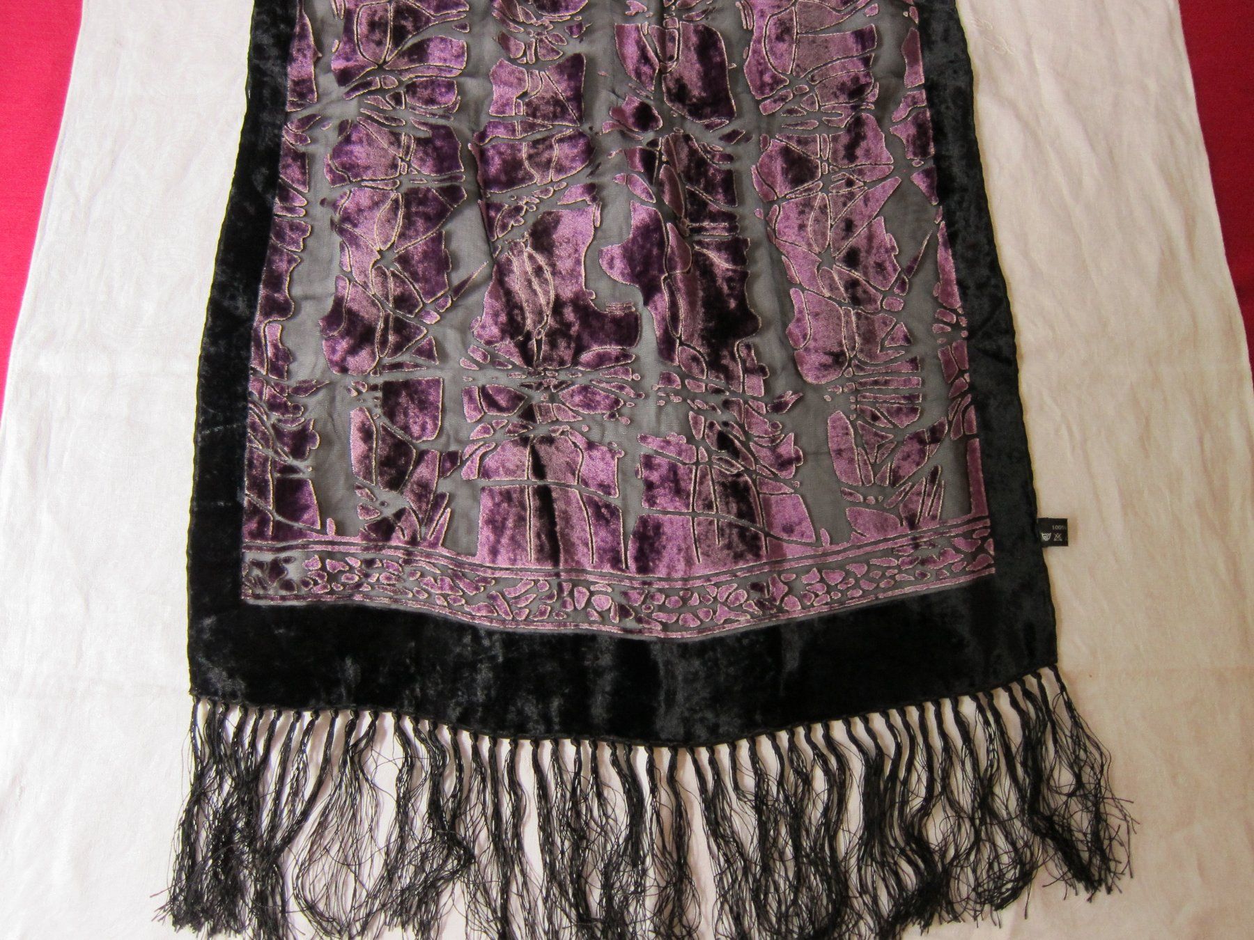Foulard & Sciarpe: Schal in Seide, mit Samt, Top Zustand! – Nuovo (secondo la descrizione) da Zürich venduto da Italia58 4