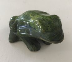 Grenouille en céramique verte vintage 