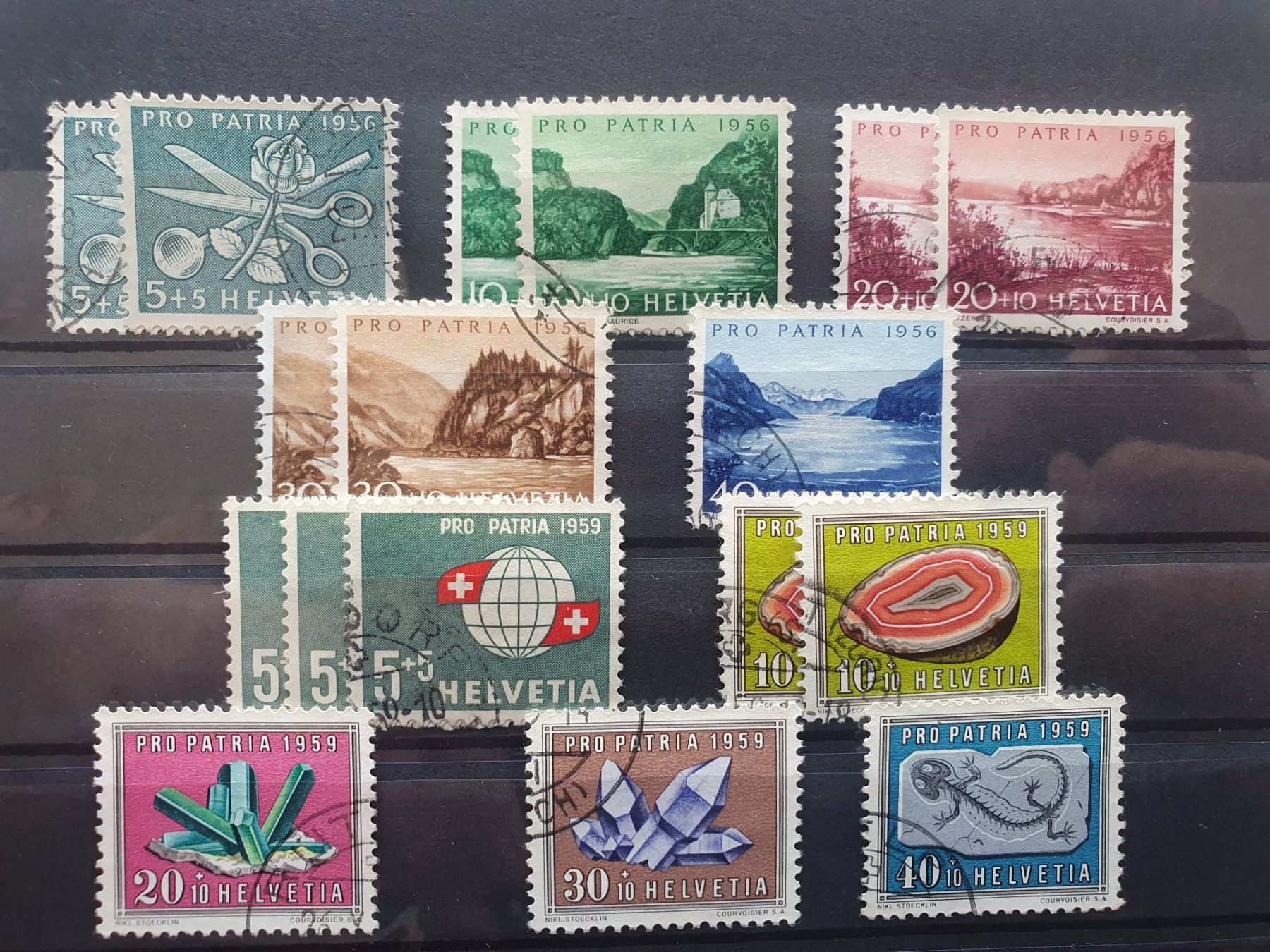 Tutti i francobolli: Pro Patria 1956 / 1959 – Usato da Balgach venduto da SIMEON27