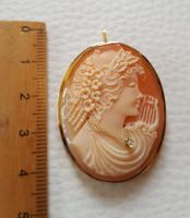 Gold 750 Brillant Camme Anhänger/Broche