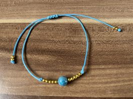 Bracelet pierre naturelle Apatite cordon turquoise neuf