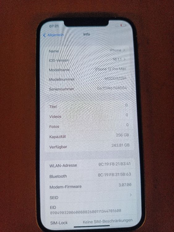 iphone 12 Pro Max 256gb 100 Akku Kaufen auf Ricardo