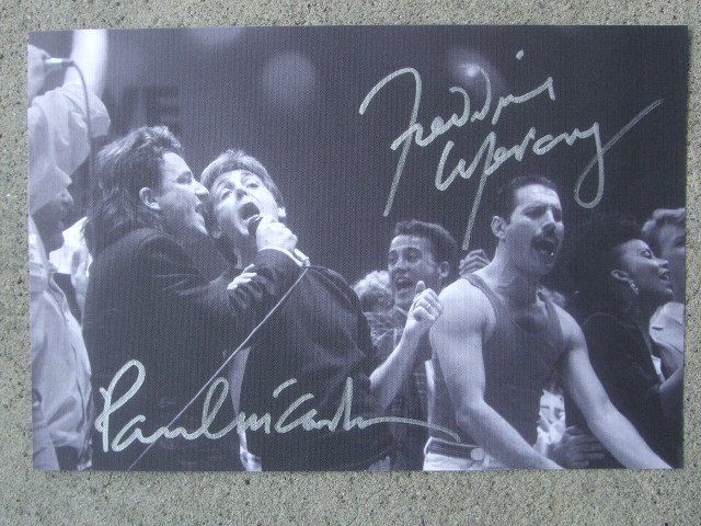 Autografi: FREEDDIE MERCURY+PAUL MCARTNEY HANDSIGNIERT AUTOGRAMMFOTO – Usato da Schachen b. Reute venduto da Dzestar