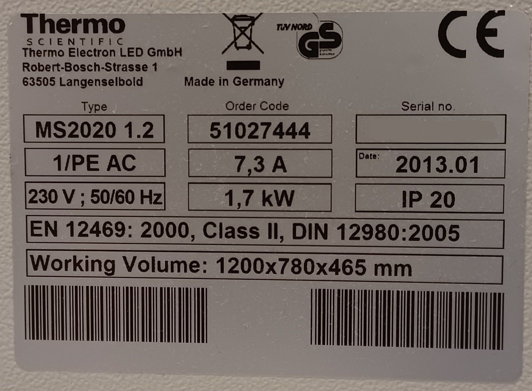 Accessori da laboratorio: Thermo Maxisafe 2020 – Usato da Niederdorf venduto da LeptonAG_Labor 5