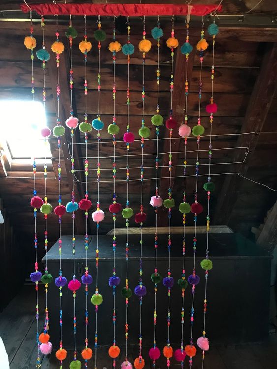 Homemissing Schmetterling Türvorhang - Bunte Blumen Deko 106x203cm