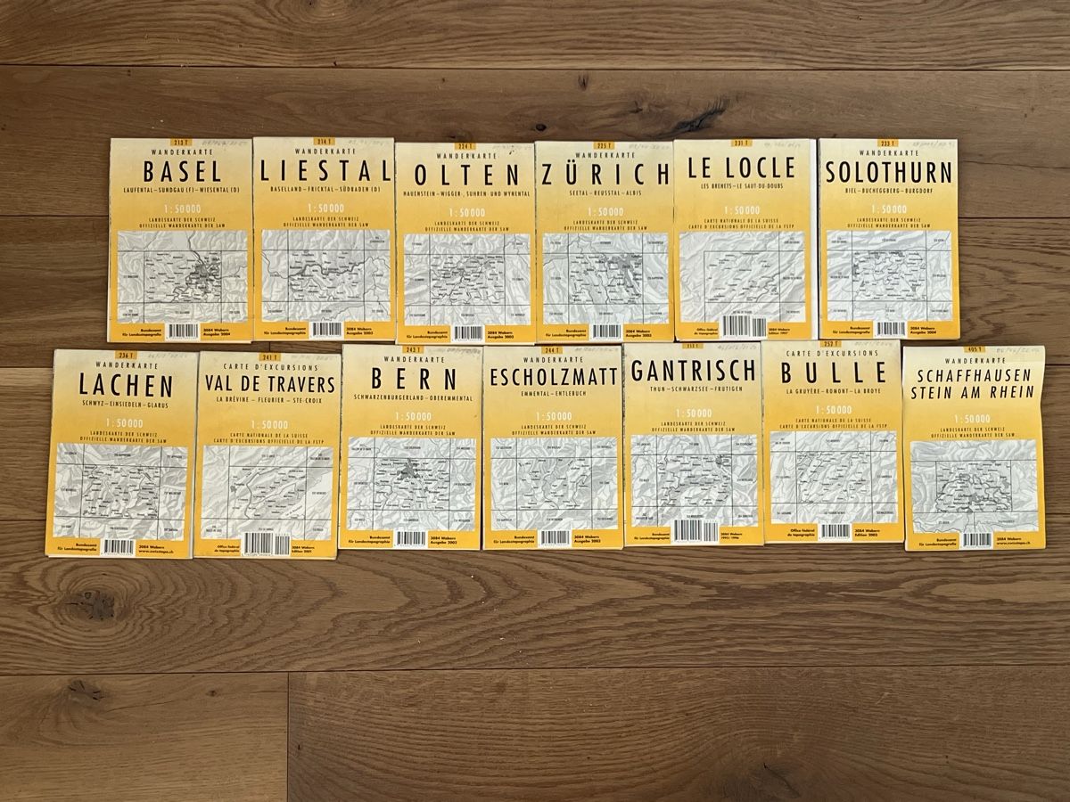 Cartine & Atlanti: Set toposchweiz Wanderkarten – Usato da Aeugst am Albis venduto da Capricornus310
