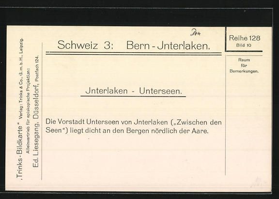 Cartoline postali: Interlaken-Unterseen, Platz vor der Kirc – Usato da Berlin venduto da bartko-reher 1