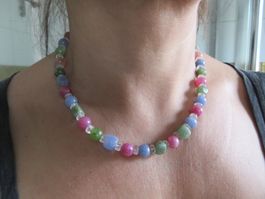 Collier mit echten Turmalinen und Citrinen, 925 Verschluss.