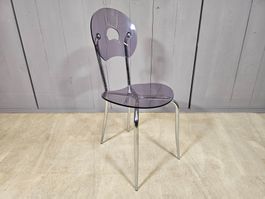 Vintage Acryl Chrom Chair, Plexiglas Essstuhl Stuhl 1980