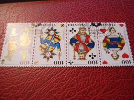 Z-Druck Schweizer Jass, 2018, FDC + Lose Streifen ET-o