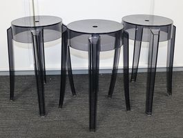 3er Set Kartell Charles Ghost Hocker– Design Philippe Starck