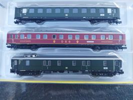 Schnellzugwagen Set 3 Teilig der DB von Minitrix N,Fabrikneu