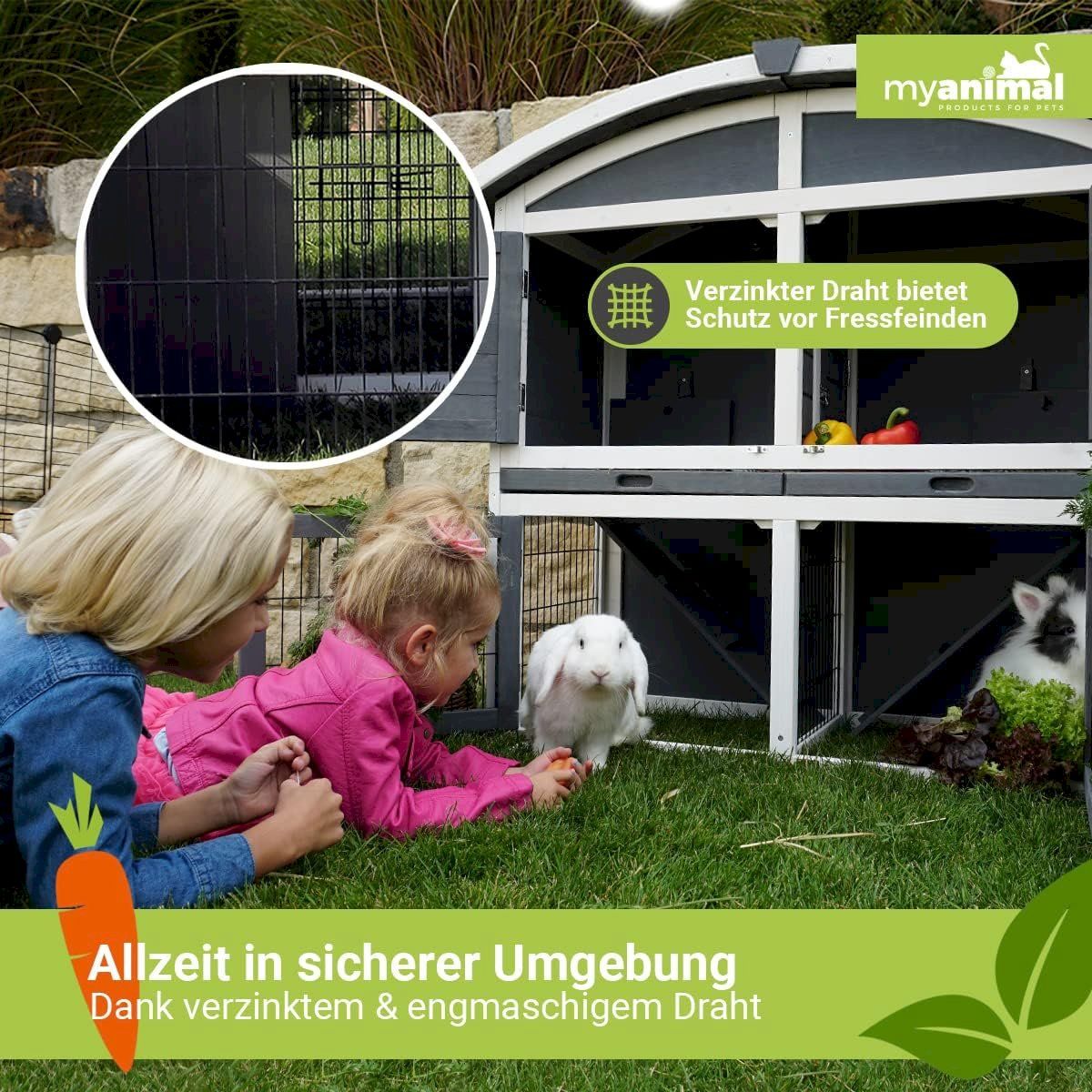 Käfige, Transport & Sicherheit: Hasenstall 2-stöckig Grau 118x55x105cm – Neu und originalverpackt aus Bottighofen von zaap 8