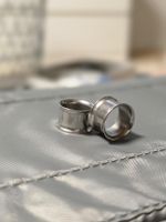 Ohr-Piercing Tunnel silberfarben Paar neu 14mm