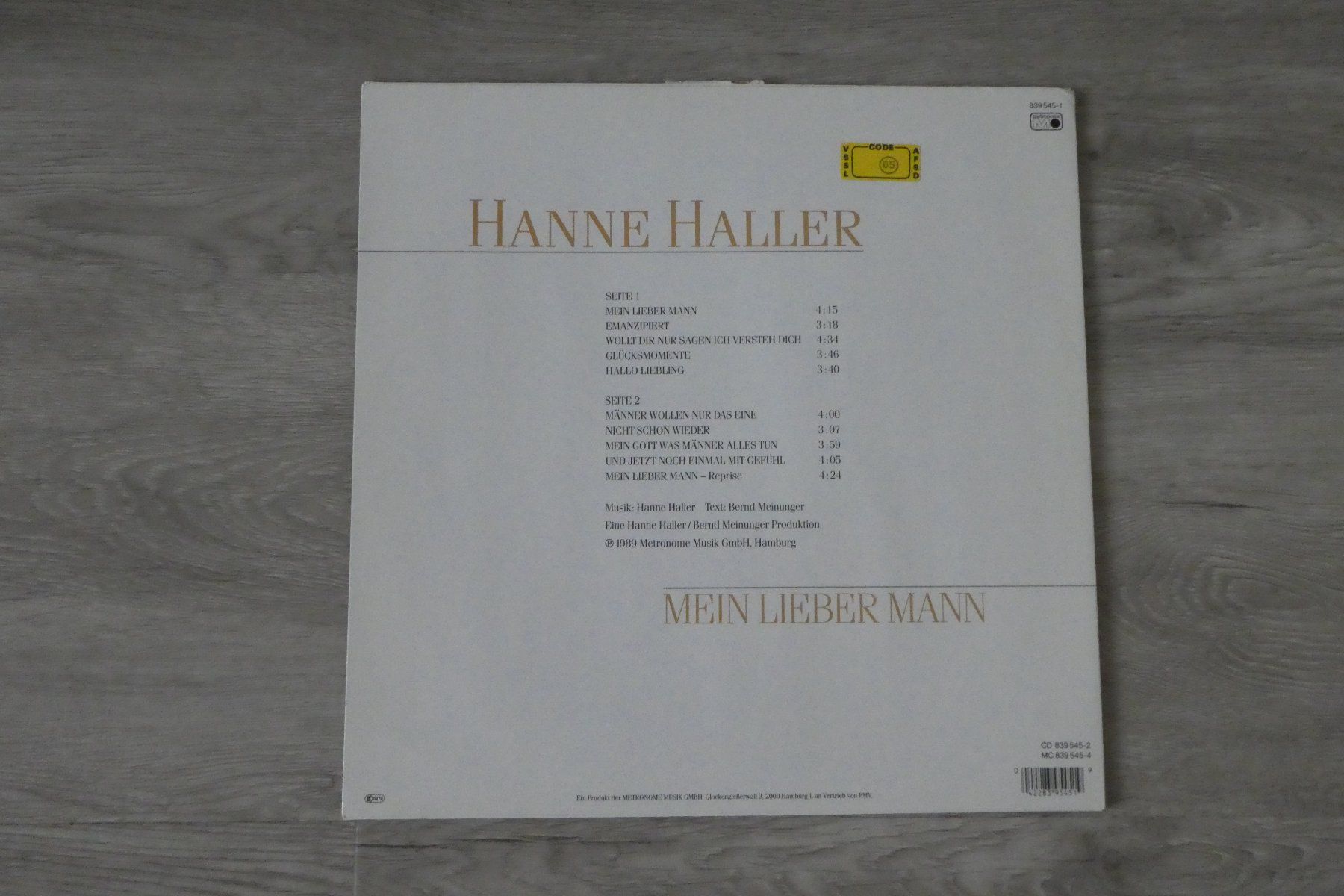 Schallplatten: Hanne Haller LP, Mein lieber Mann. – Gebraucht aus Andelfingen von Annegret06 1