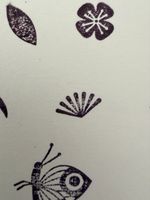 Rubber stamp: flower / fan