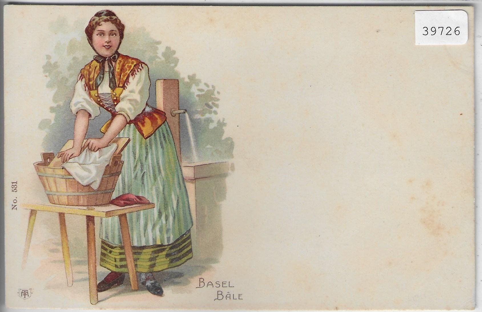 Ansichtskarten: Basel Bale - Trach Costume - Litho – Gebraucht aus Ettingen von Kartenplanet