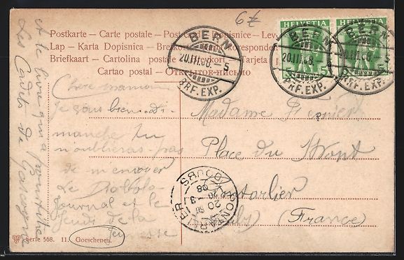 Cartoline postali: Goeschenen, Gesamtansicht mit Bergspitze – Usato da Berlin venduto da bartko-reher 1