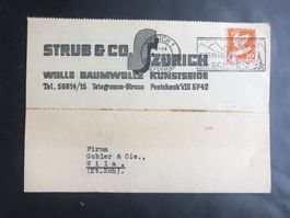 Geschäftspostkarte Strub&Co Zürich 1932 10Rp Abrüstung