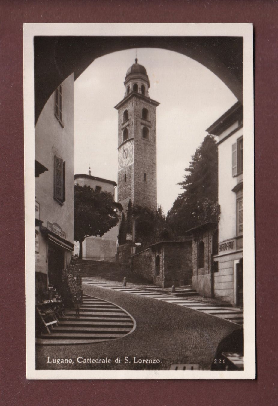 Cartoline postali: LUGANO - Cattedrale S. Lorenzo - 1935 – Usato da Pully venduto da nicecards