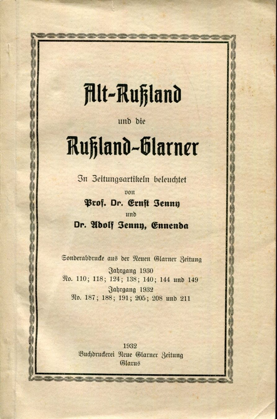 Libri: Glarus, Russland, Russland-Glarner, Netstal – Usato da Aarau venduto da Elmaar41
