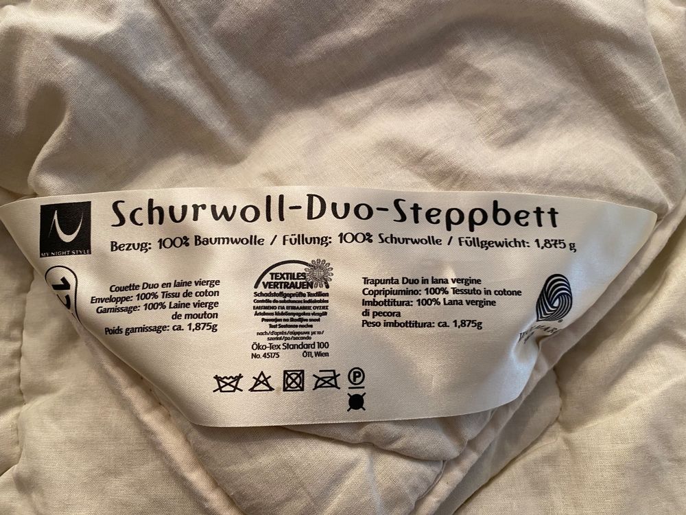 Wometo Steppbett 135x200 Cm - Wendedecke Dunkelblau/blau Als Ganzjahresdecke Ohne Bezug