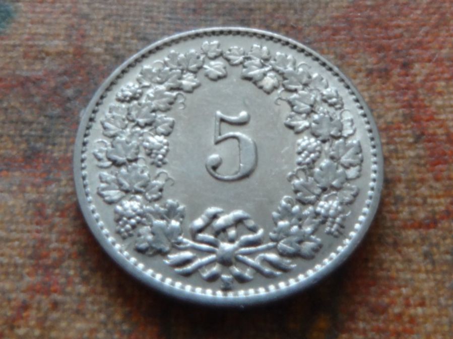 Alle Münzen: 5 Rp. 1937 – Gebraucht aus Romanel-sur-Lausanne von Swift13 1