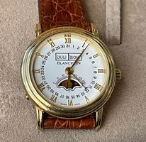 Blancpain Damenuhr, Mondphase, Gold 18K, Automatik, Top!
