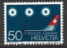 BRIEFMARKEN - SCHWEIZ - EINWEIHUNG AÉROPORT GENÉVE 1968