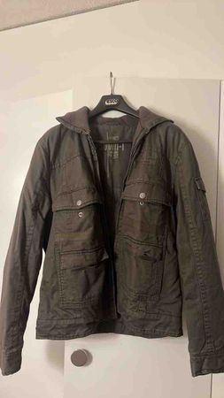 Herren Jacke khaki mit Kapuze